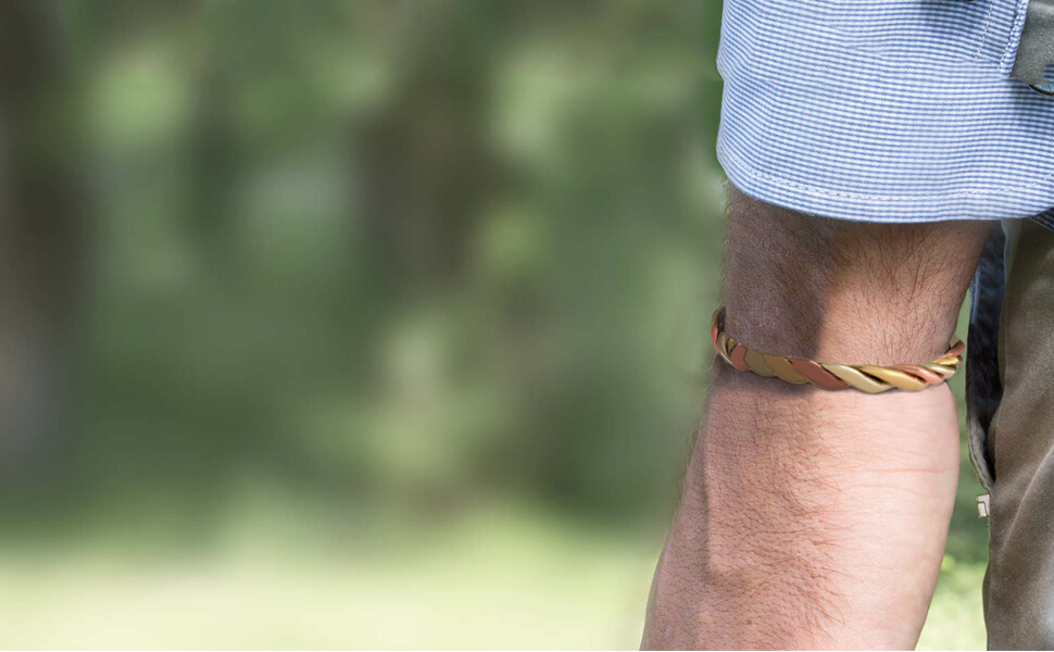 Copper Magnetic Therapy Bracelet High Power Pain Rare Earth Magnets Triple Cuff