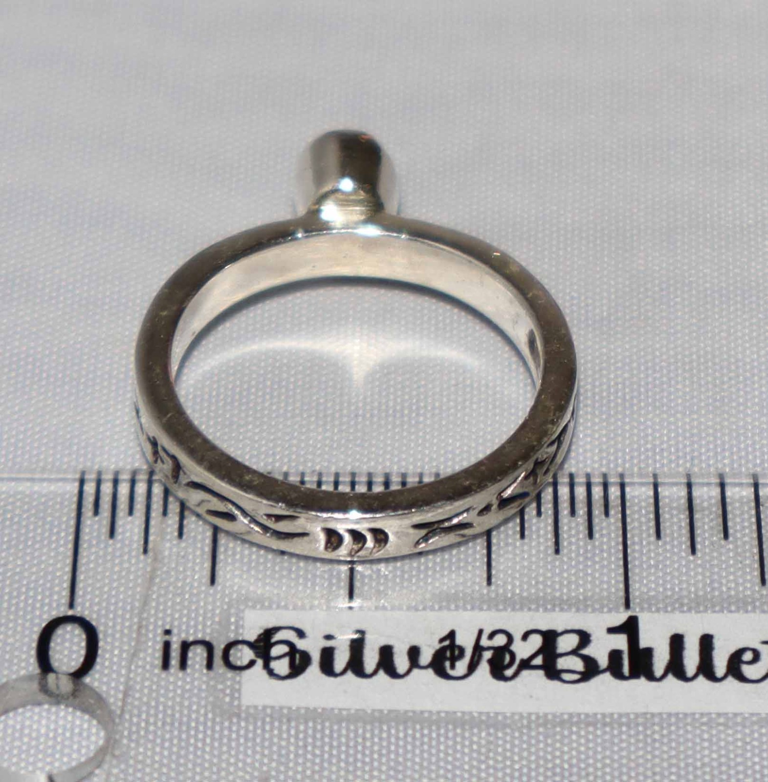 Silpada Sterling Silver Amethyst Etched Band Stack Ring R0455 Size 7