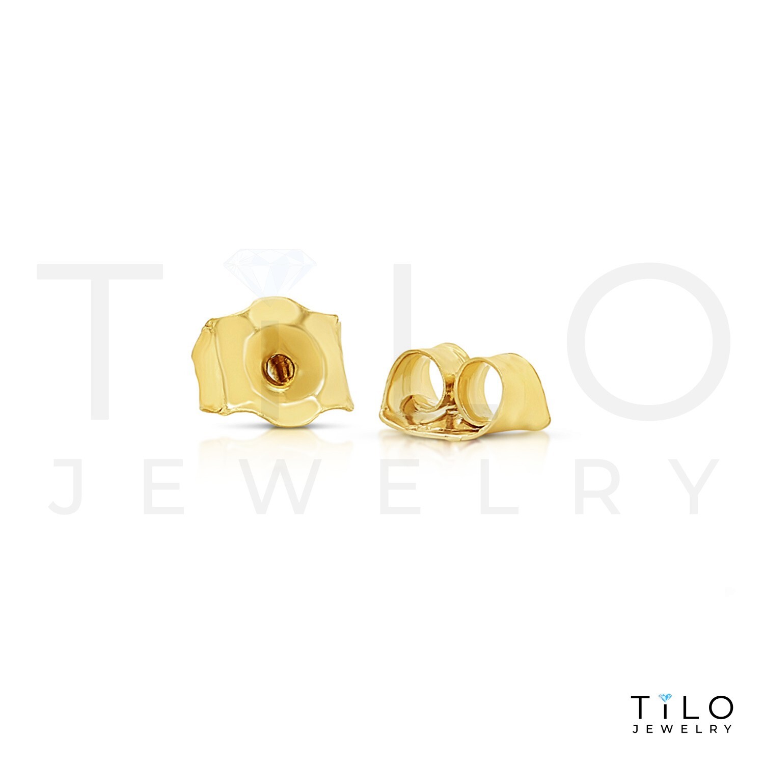 14K Real Solid Yellow Gold 7mm Freshwater Pearl Sleeper Studs Earrings Push-back