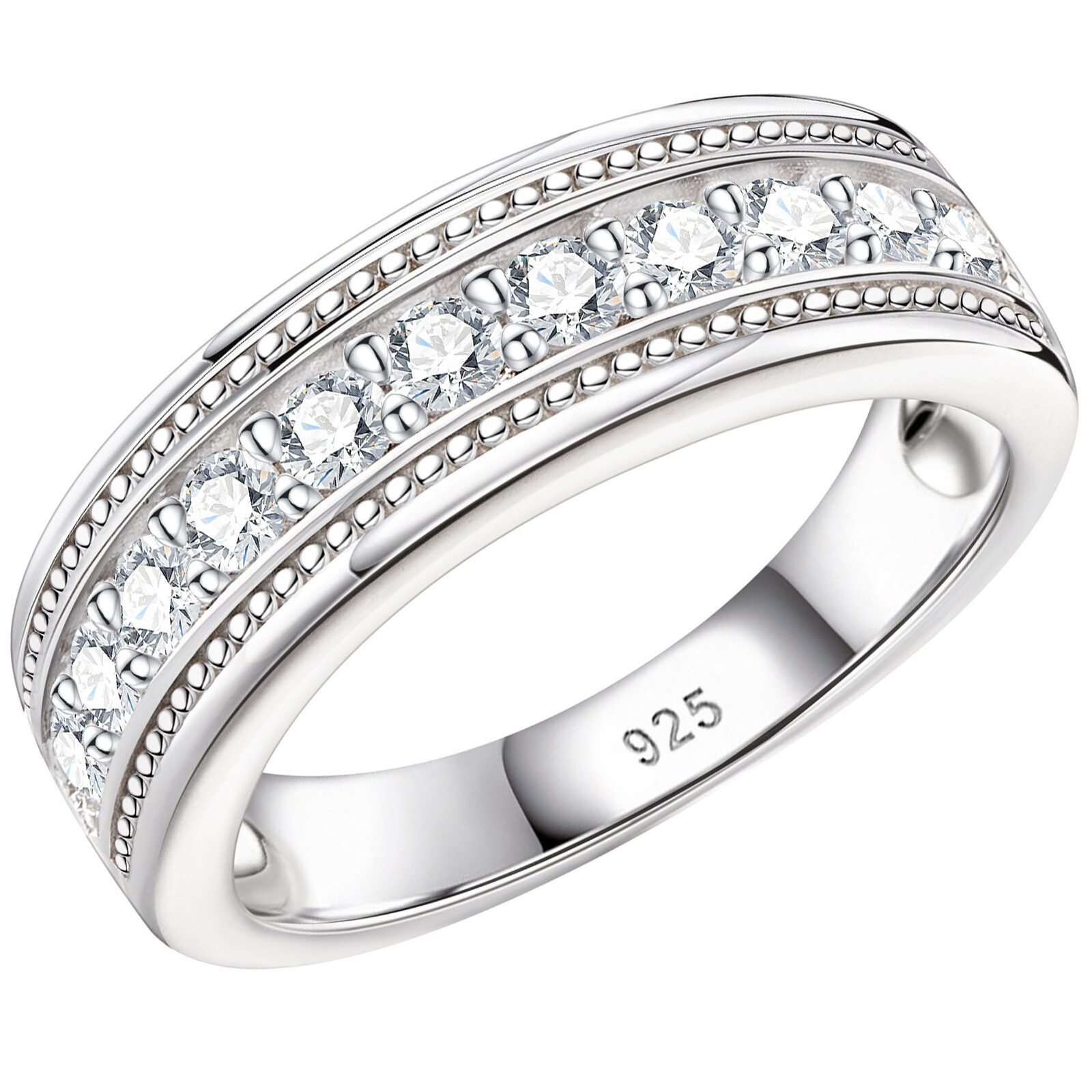 1CT Men Pinky Ring Wedding Promise Ring Wedding Bands Him Silver Mens Jewelry