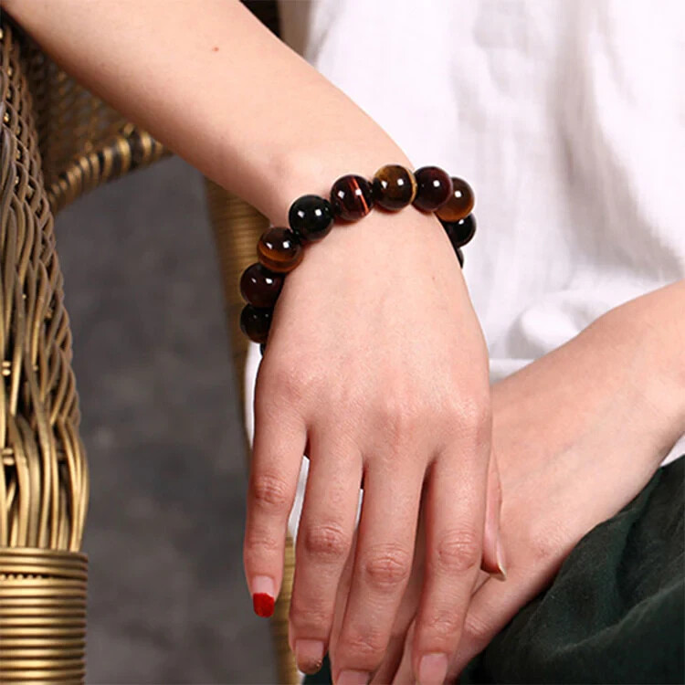 8mm Multicolor Tiger Eye Bracelet Healing Reiki Gift Unisex Jewelry Good Luck