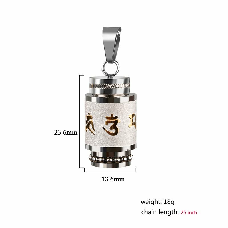 Tibetan Buddhist Cremation Memorial Ash Urn Pendant Necklace For Ashes Holder