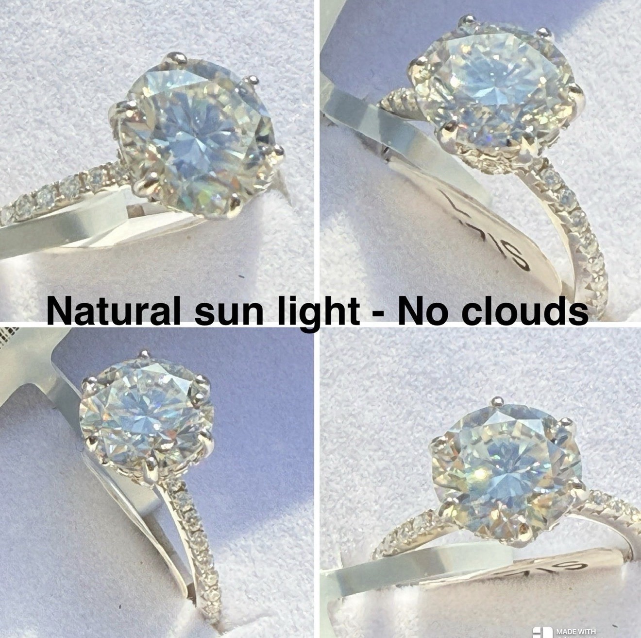 4.66 CTW VVS1 Round Moissanite Promise Engagement Ring Size 7 Solitaire 925 SS