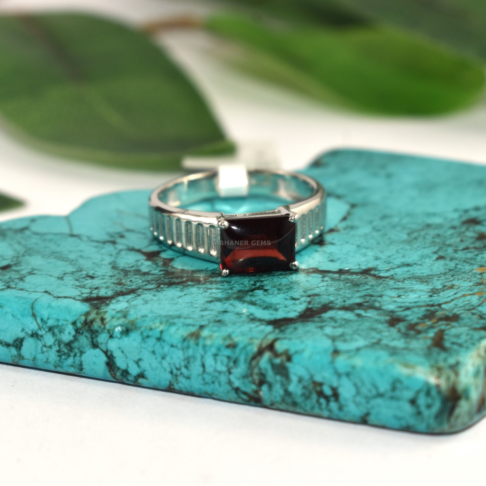 Bold And Dark Red Garnet 925 Sterling Silver Ring Fine Quality Handmade Jewelry