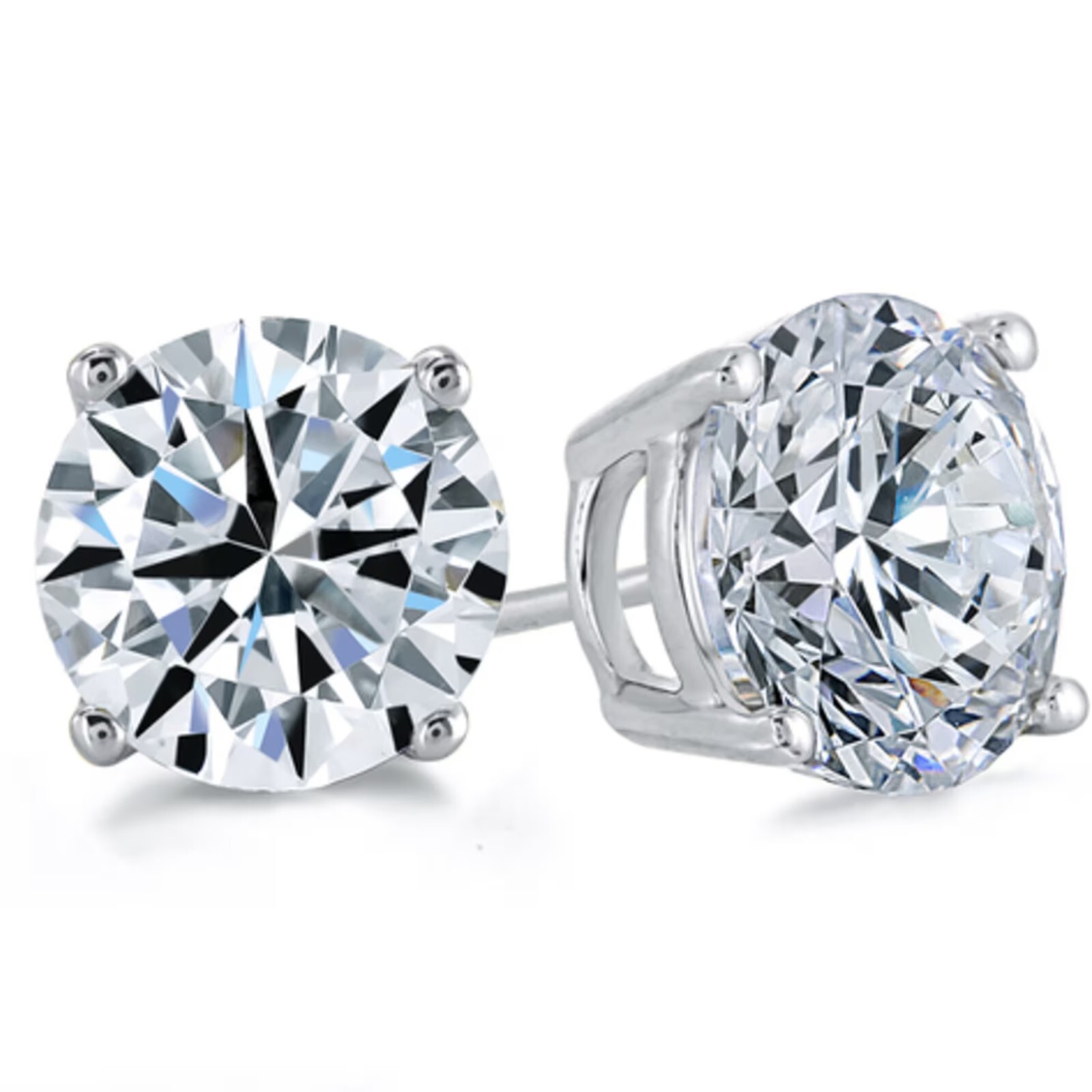 1 ct. Stunning Lab-Created Diamond Screw Back Stud Earrings – 14k White Gold
