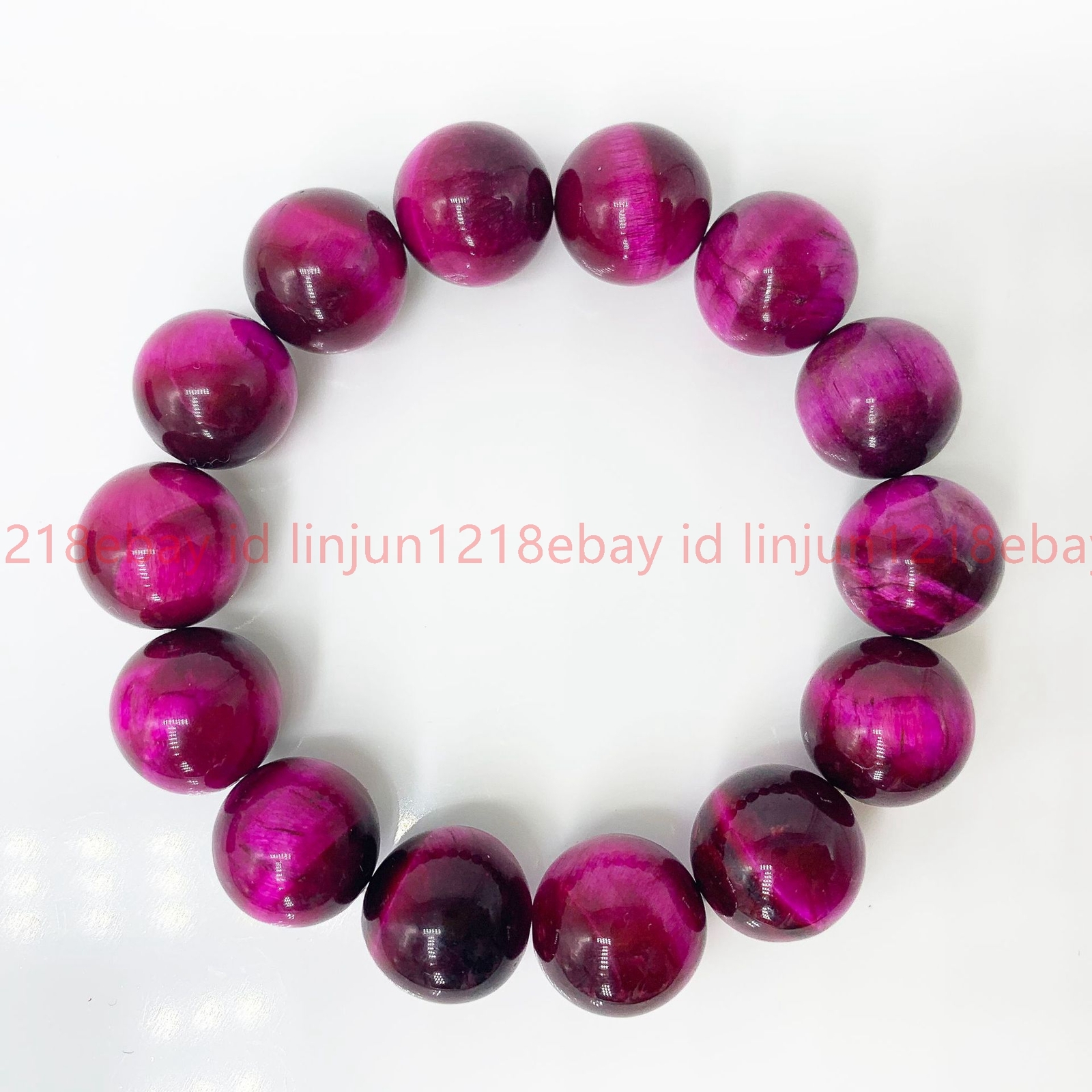 Genuine Natural 8/10/12/14mm Rose Red Tiger’s Eye Gems Round Bead Bracelet 7-9in