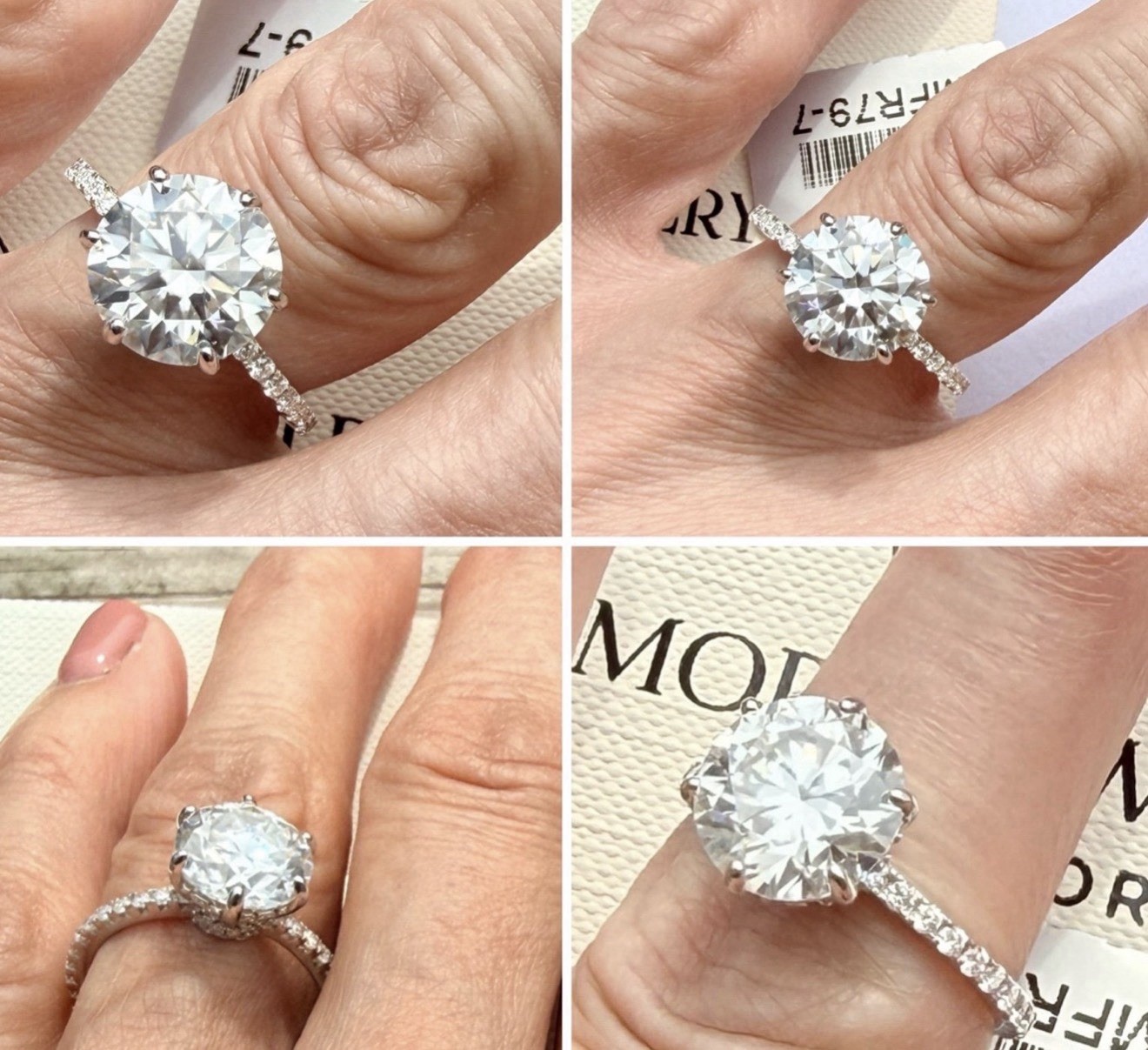 4.66 CTW VVS1 Round Moissanite Promise Engagement Ring Size 7 Solitaire 925 SS