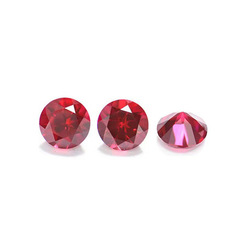 3MM~10MM Genuine Lab Grow Ruby Stone Round Cut Red Pink Ruby VVS1 Loose Gemstone
