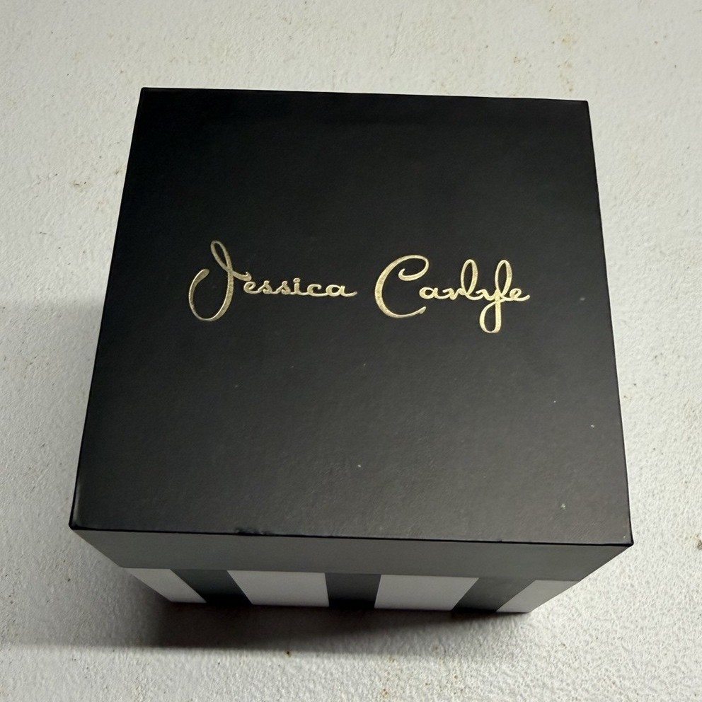 Jessica Carlyle Quartz Oval Watch Roman Numerals Gold Tone Bangle w/ Box