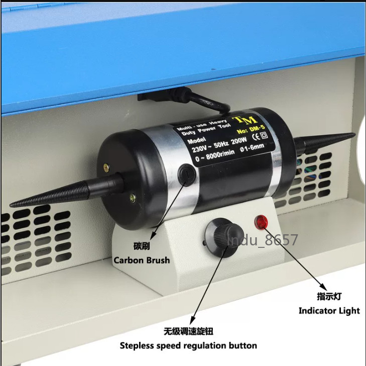 Double Head Dust Extraction Cloth Buffing Polishing Machine 110/220V 200W Motor