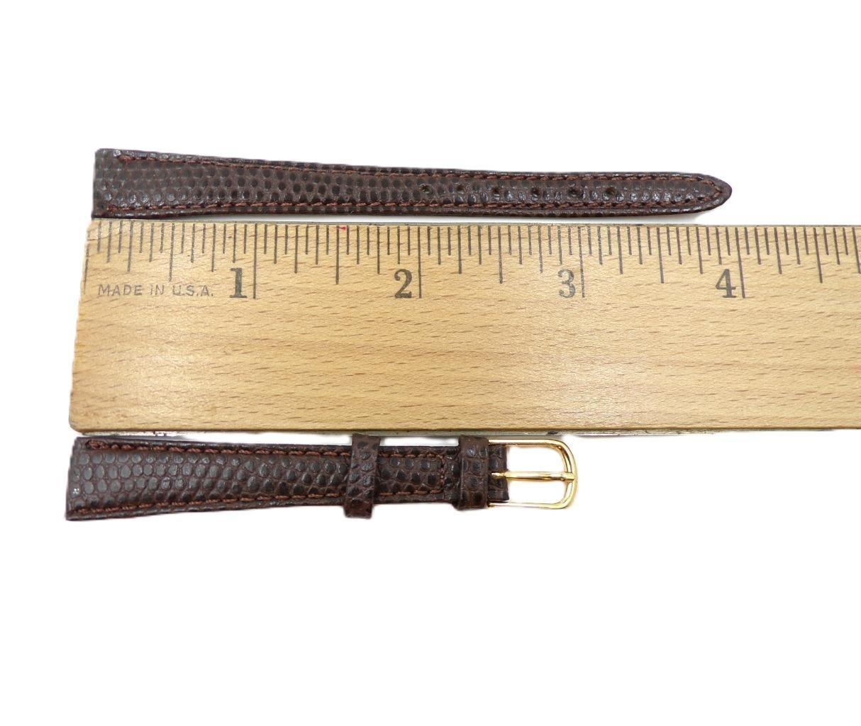 NOS Vera Pelle 12mm/R Brown Lizard Leather Watch Band Strap (B234)