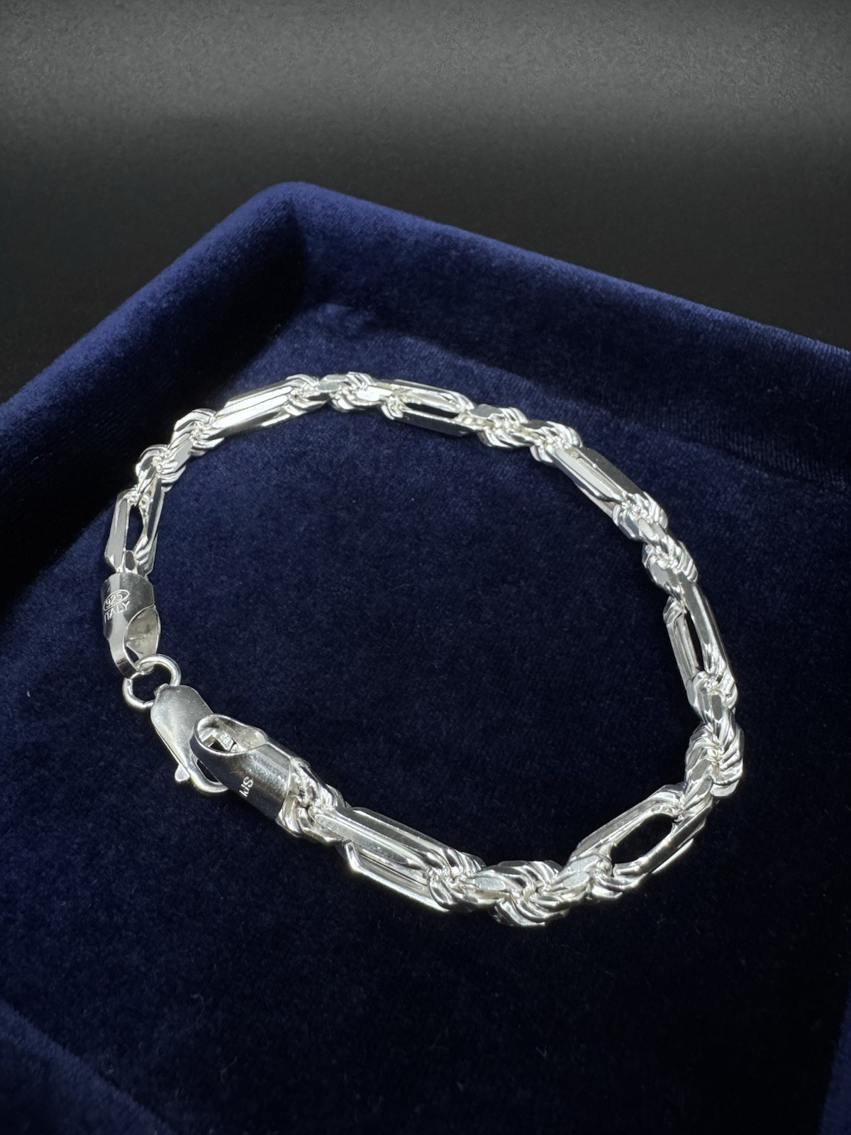 Milano FigaRope Chain Real Solid 925 Sterling Silver Necklace Bracelet 5.5mm 8″