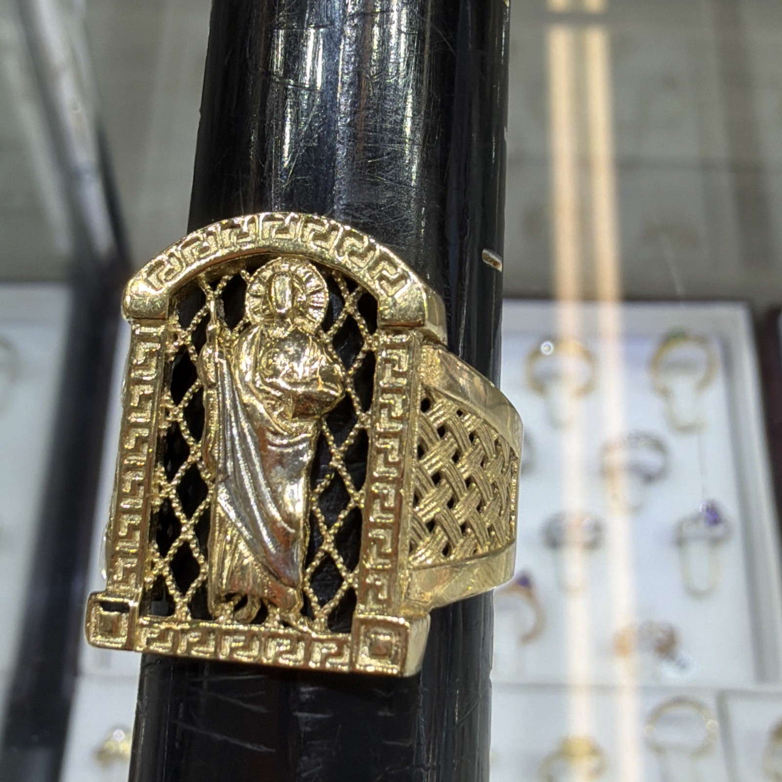 14 K Solid Yellow Gold San Judas Ring Sizable