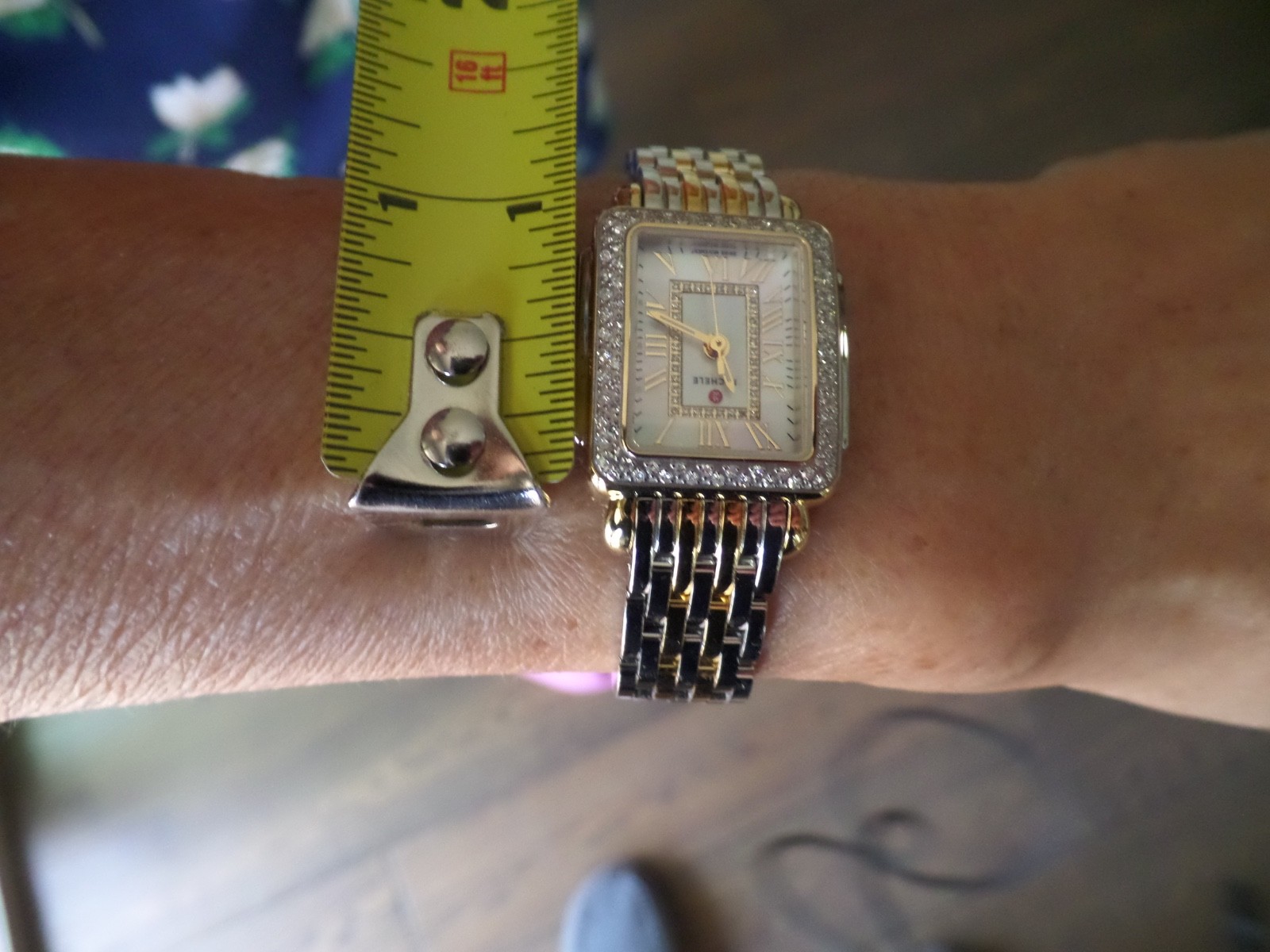 NEW Michele Deco Madison Mini Diamond Two Tone 18K Gold-Plated Watch $2495