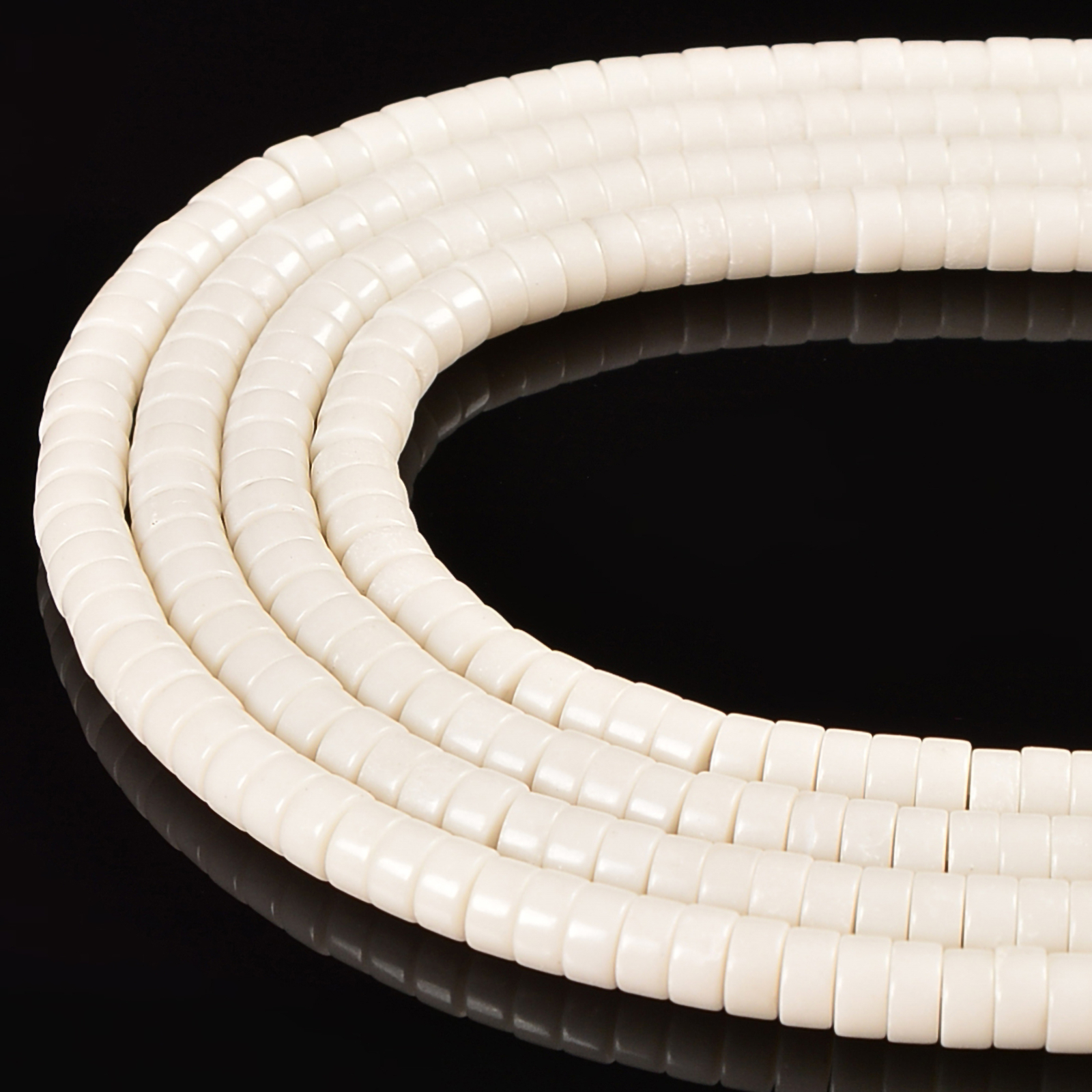 White Howlite Turquoise Heishi Disc Beads Size 2x4mm 3x6mm 15.5” Strand