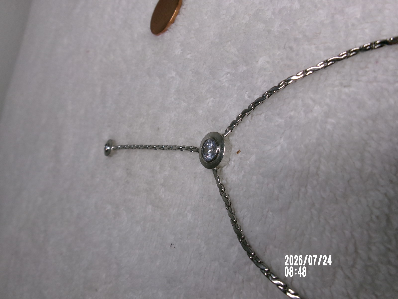ELIOT DANORI RHODIUM SILVERTONE Y DROP NECKLACE SWAROVSKI CRYSTAL ACCENTS 16.75″