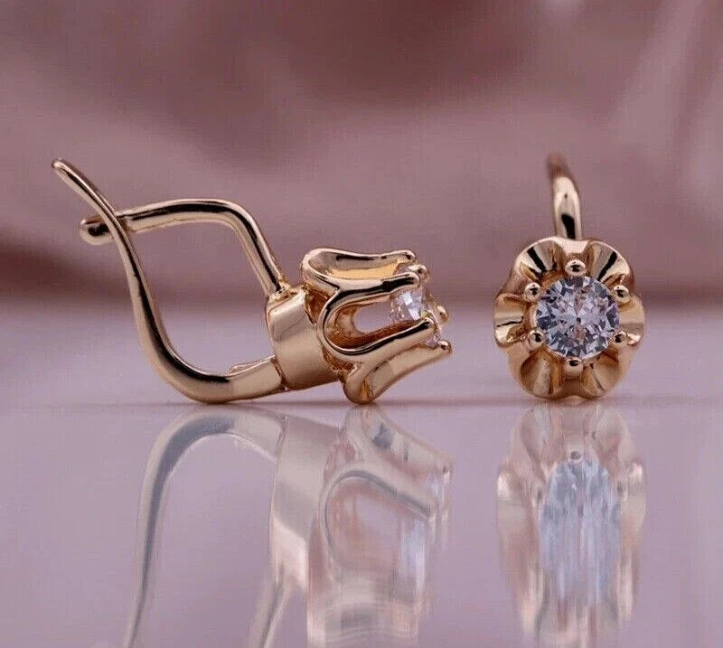2Ct Round Cut Lab Created Moissanite Drop Dangle Earrings 14K Rose Gold Plated