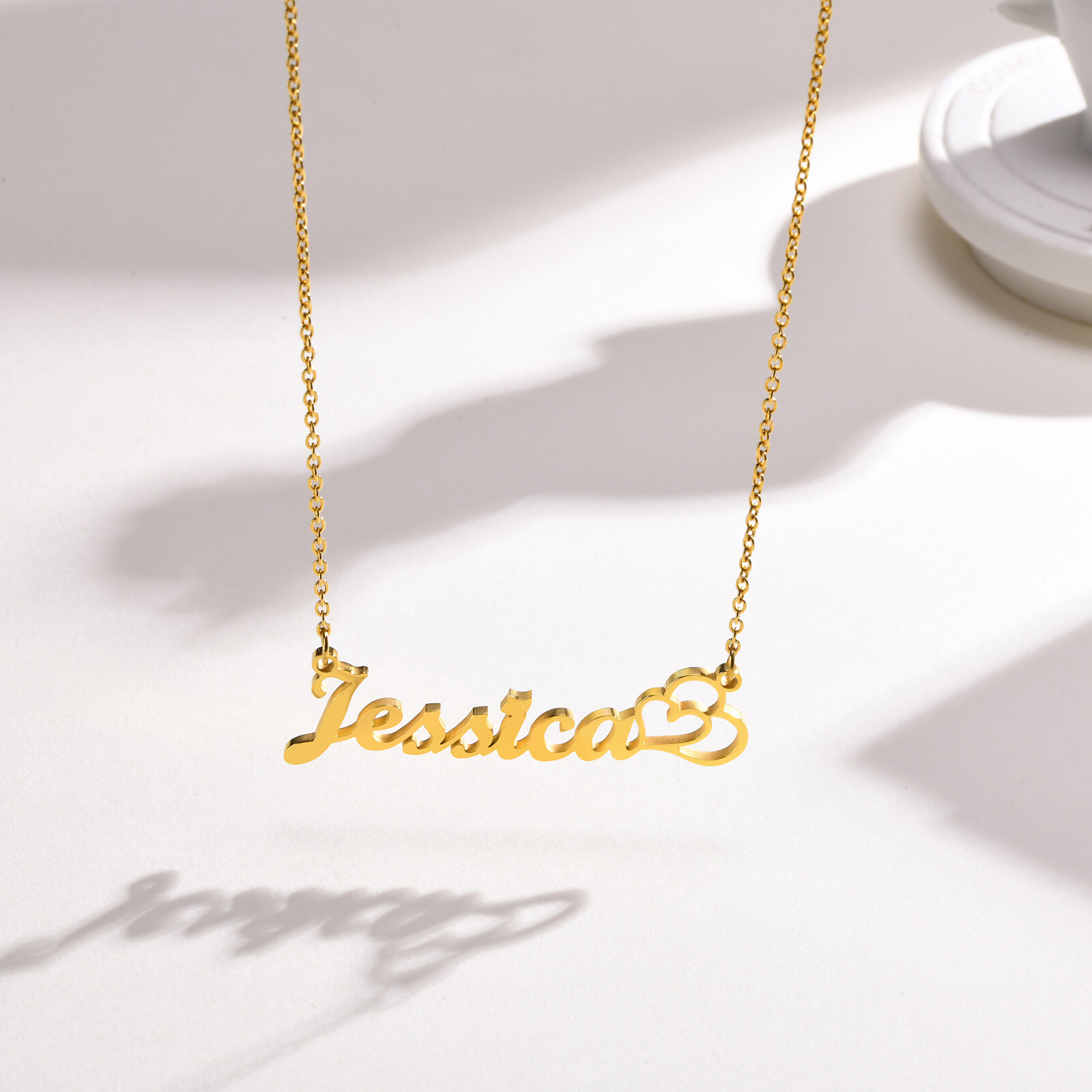 Personalized Name Custom Letter Gold Women Necklace Stainless Steel Pendant Gift