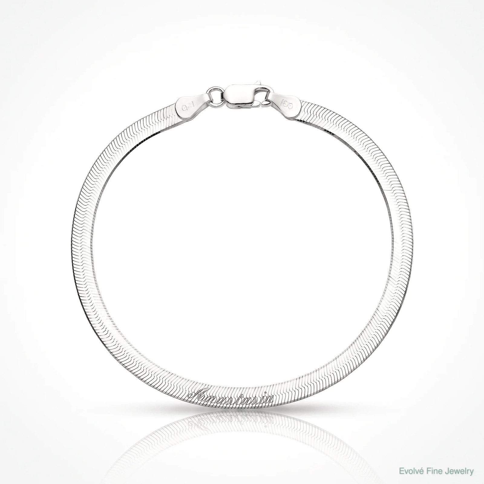 Sterling Silver 4.5mm Magic Herringbone Chain Bracelet 7″-8″