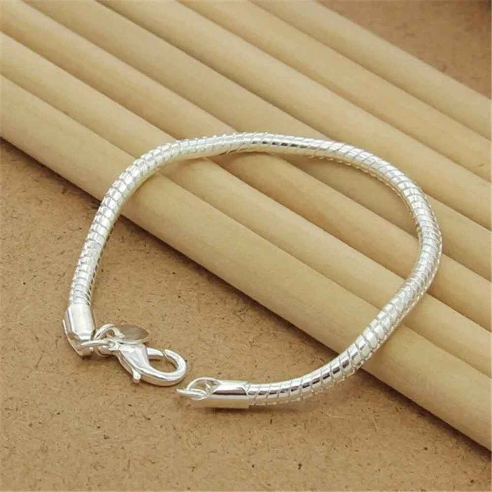 925 Sterling Silver Bracelet Round Mesh Bracelet for Women Engagement