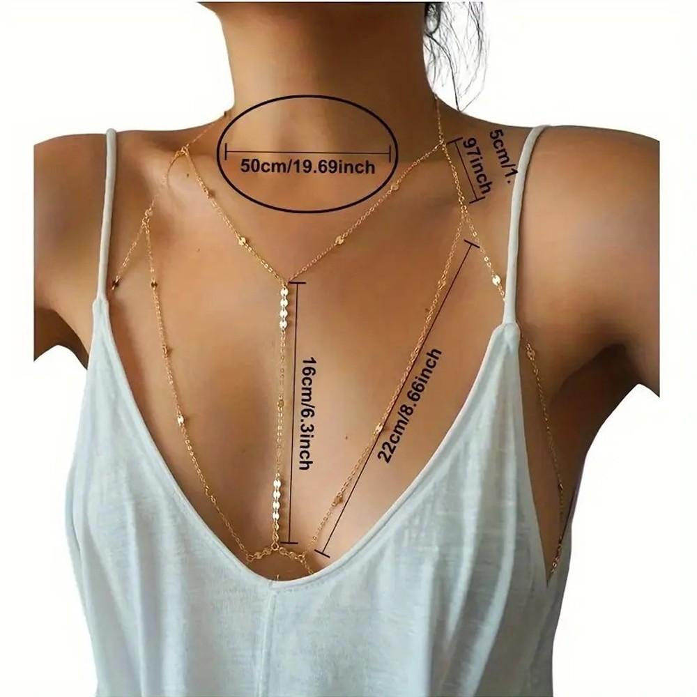 Sexy Body Chain for Women, Layered Bikini Waist Summer Beach Jewelry Gold/Sliver