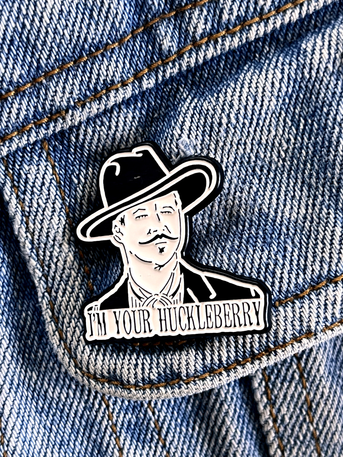 Tombstone – I’m Your Huckleberry – Enamel Pin – NEW EXCELLENT CONDITION