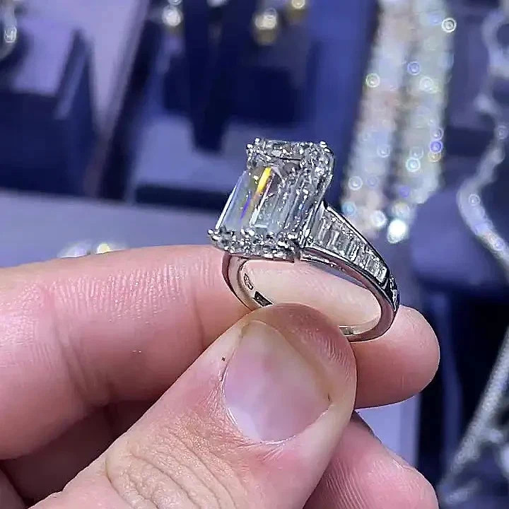 5.20 Ct Radiant Cut VS1 Lab Grown Diamond 14k White Gold Solitaire Wedding Ring