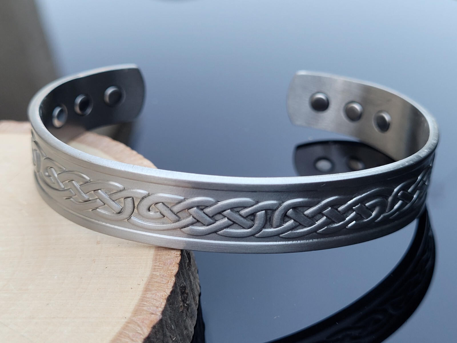 2 Pack Solid Copper Magnetic Bracelets Arthritis Pain Therapy Cuff Set