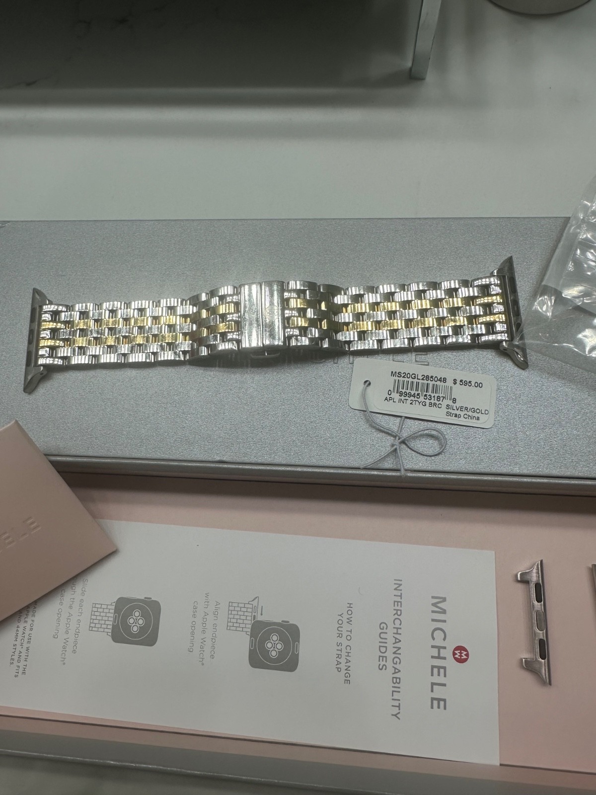 MICHELE Two-Tone 18K Gold-Plated Bracelet Band for Apple watch