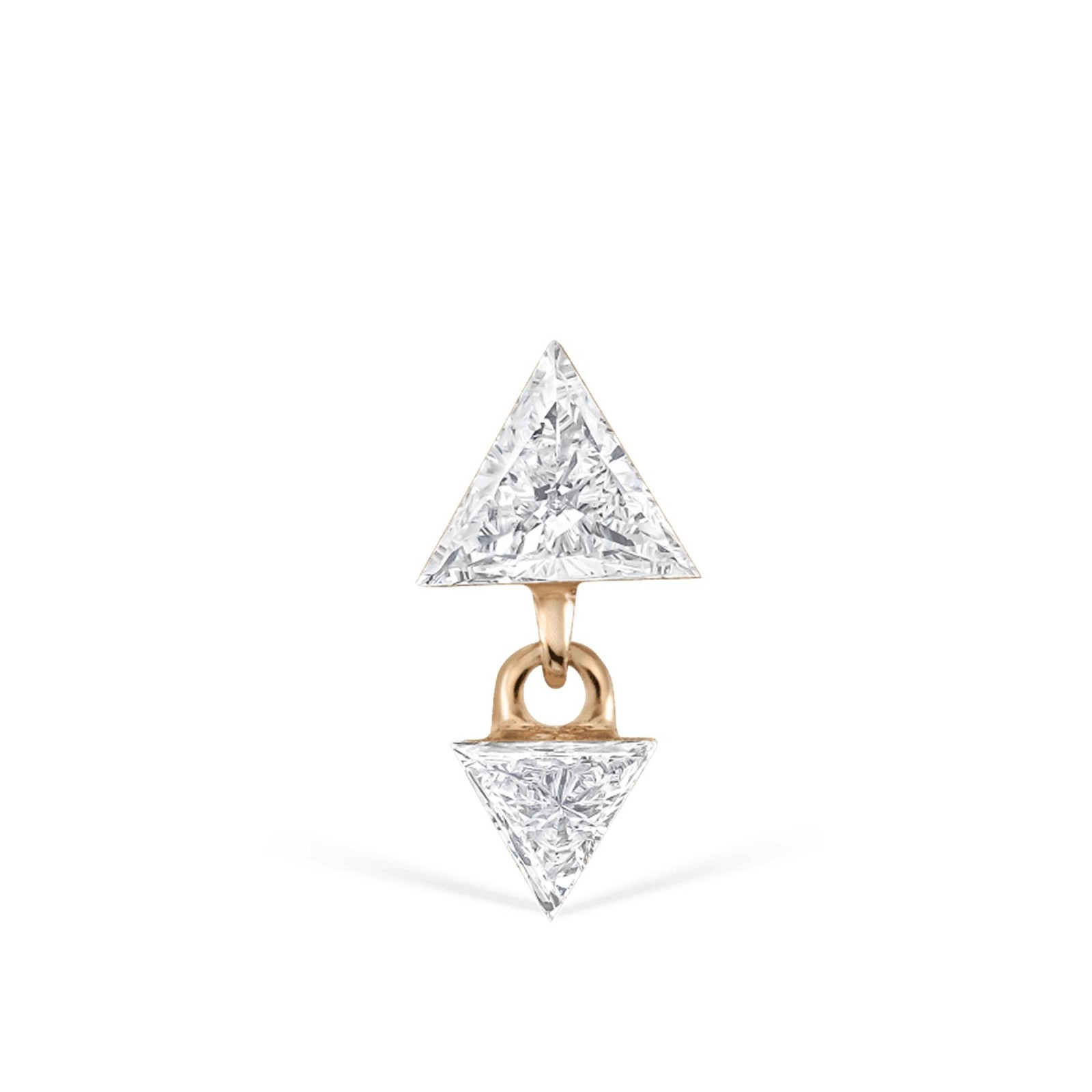 Double Triangle Moissanite Helix Cartilage Stud 925 Sterling Silver