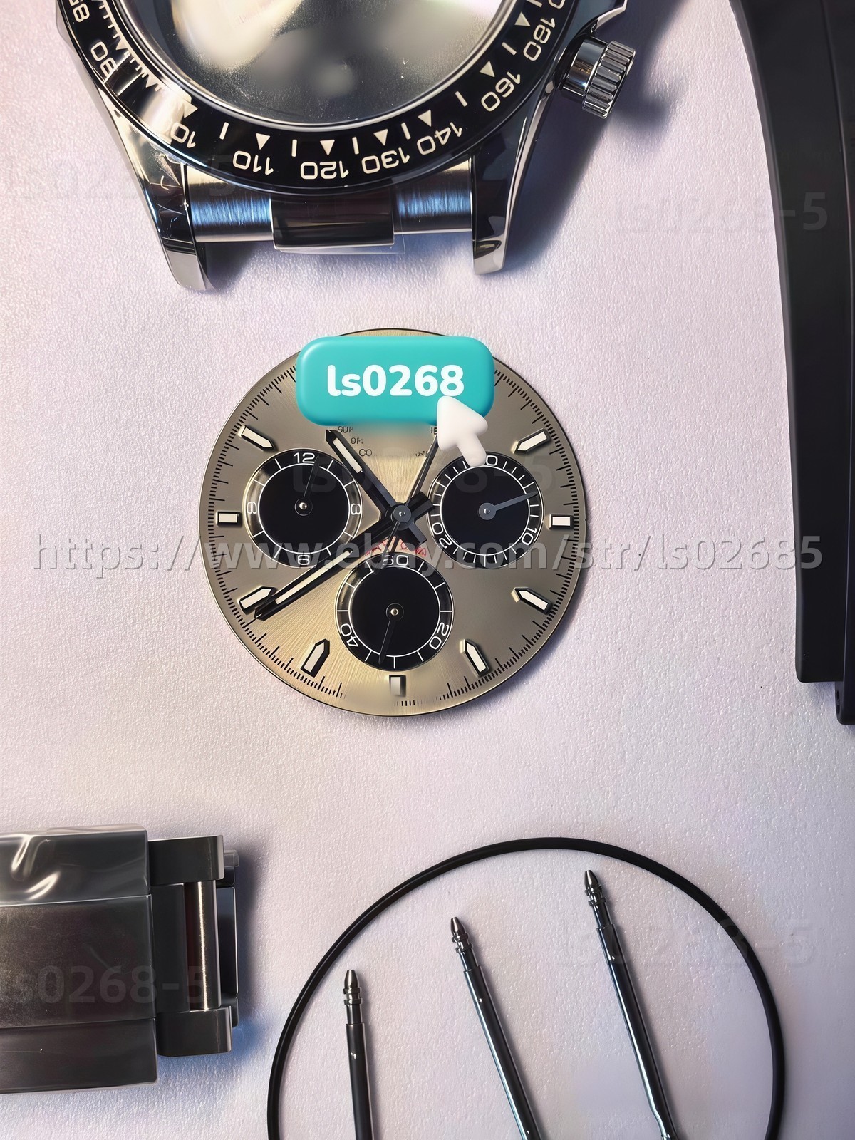 DIY SET for 40MM watch case + dial + hands +904L Strap Suitable for 4130 4131