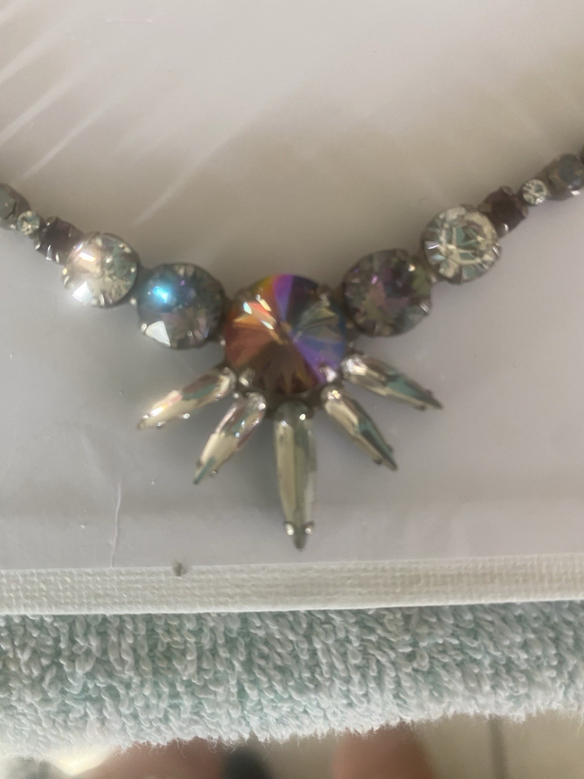 Sorrelli Signed Silver Plated Beaded Crystal Rhinestone Starburst Pendant