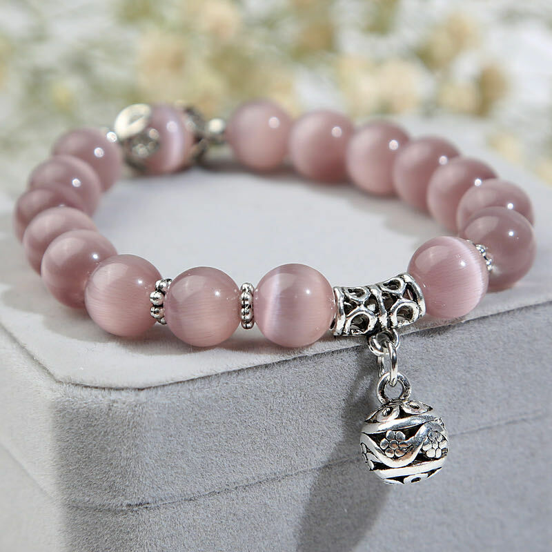 Handmade Natural Gemstone Balance Bracelet Crystal Round 8MM Beads Healing Reiki