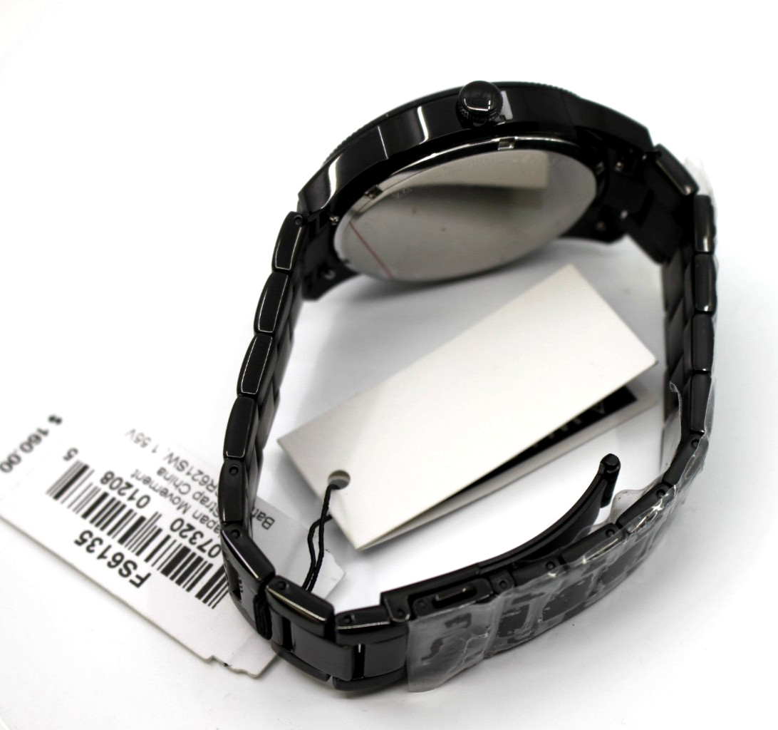 Fossil FS6135 Men’s Multifunction Watch Black Ion Plated Stainless Steel Bracele