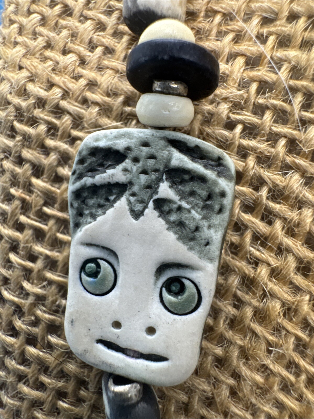C’est Levy Everyday People Handmade Clay Faces Necklace