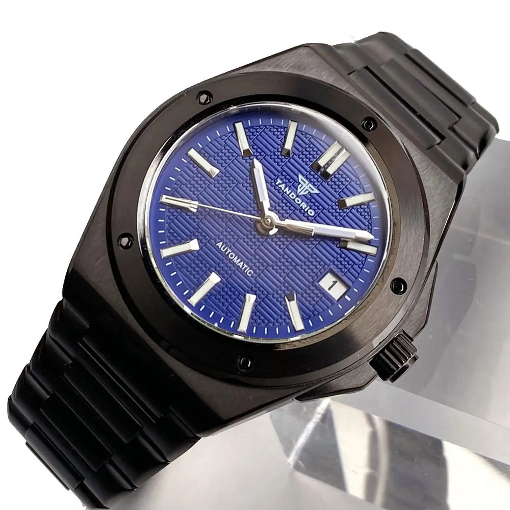 Tandorio Engineer Style Men’s Mechanical Watch For Japan NH35 Black PVD Case