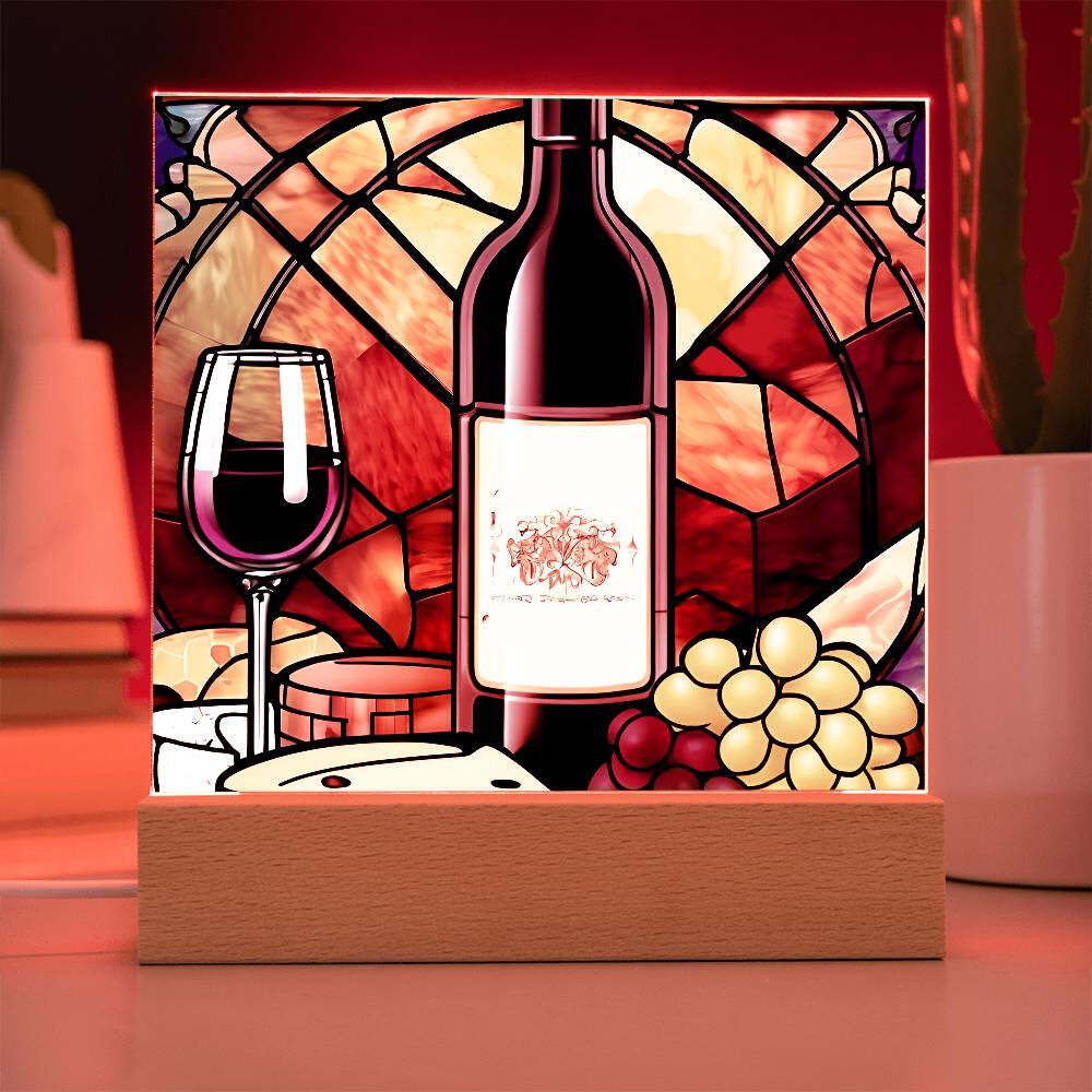 Wine Cheese Plate Acrylic Plaque