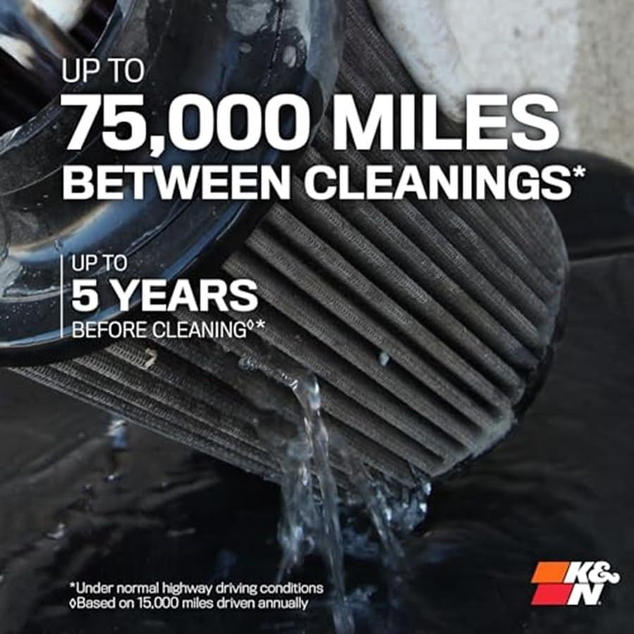 K&N High-Flow Original Lifetime Universal Clamp-On Air Filter: High Performance,
