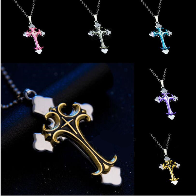 Cross Pendant Necklace Unisex Crucifix Men Women With Chain