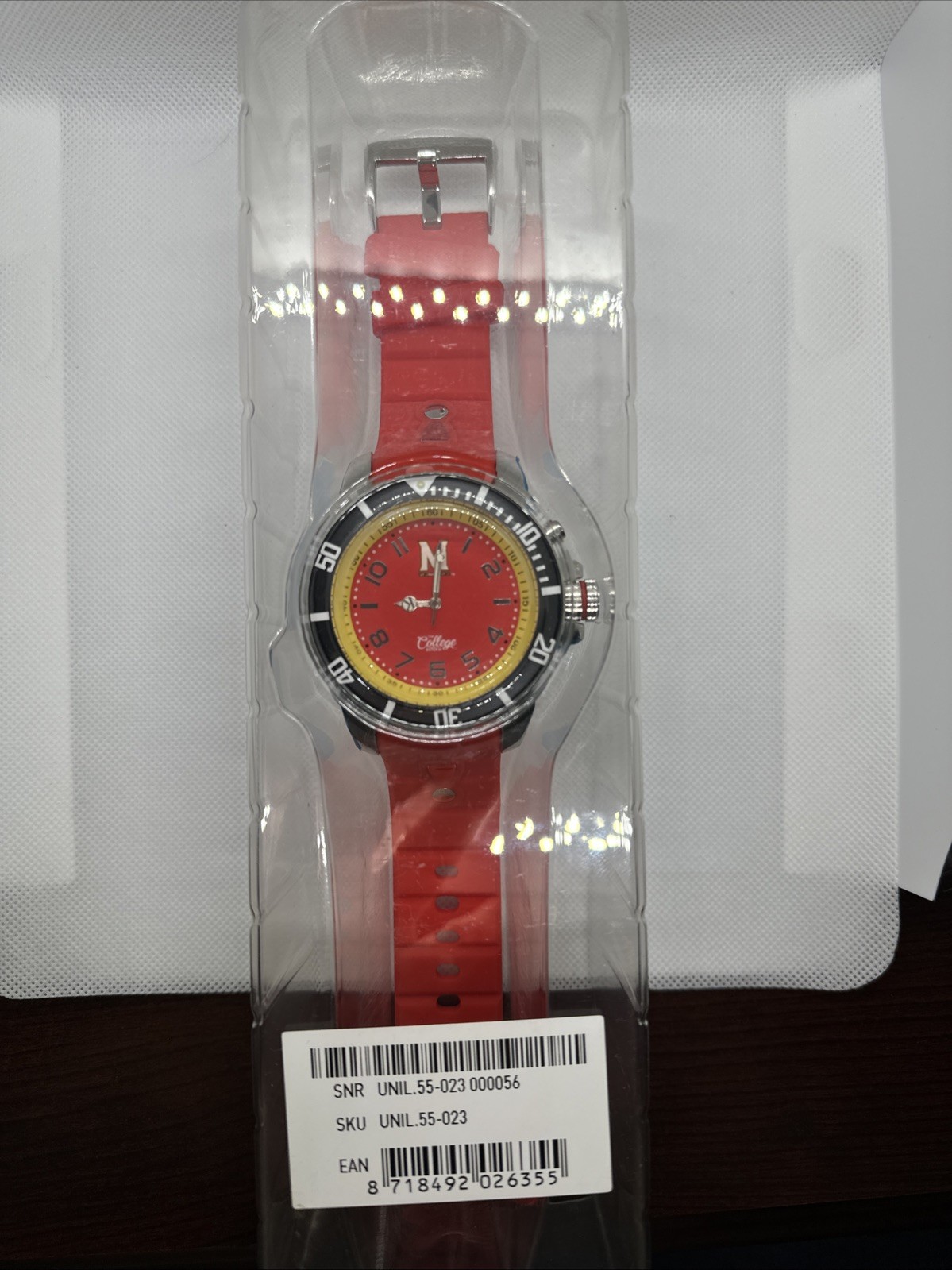 Kyboe! Maryland Terps New Unisex Watch Giant 55MM Red, Red Band 55MM WR