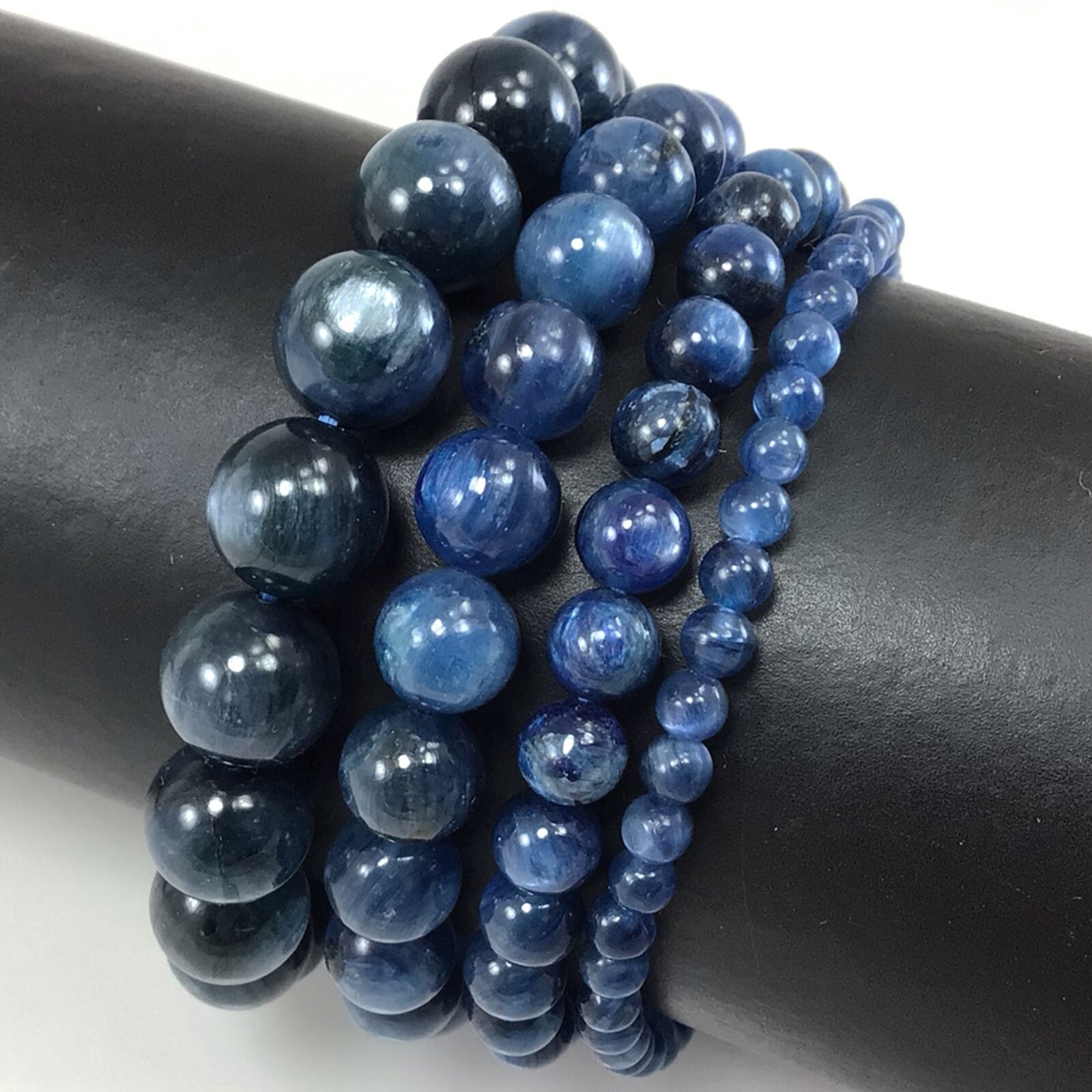 Grade AAA Natural Gemstone Blue Kyanite Bracelet Stretch Balance 7.5″ Customize