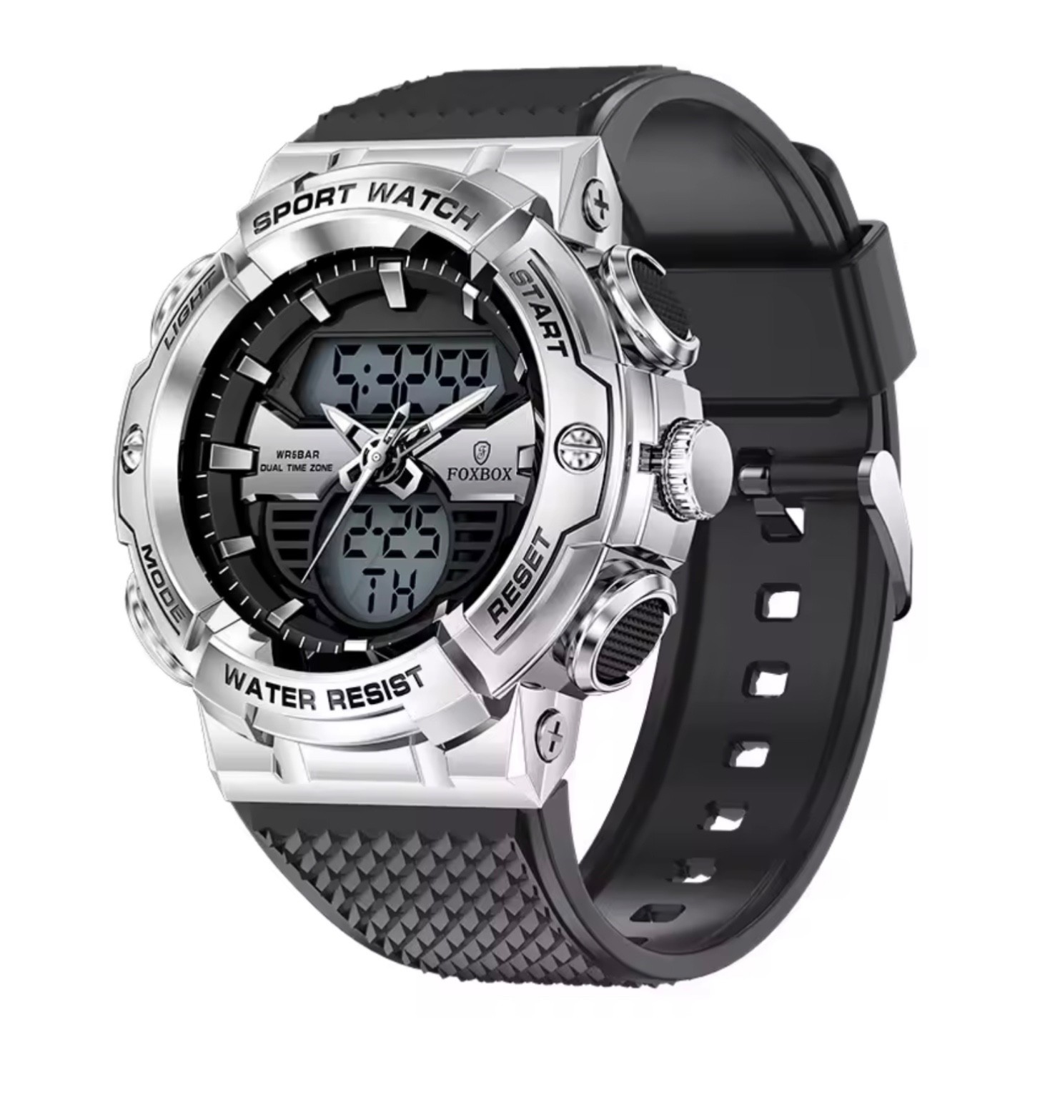 FOXBOX Mens Quartz Luxury Wristwatch Digital Analogue Silver/Gold etc.