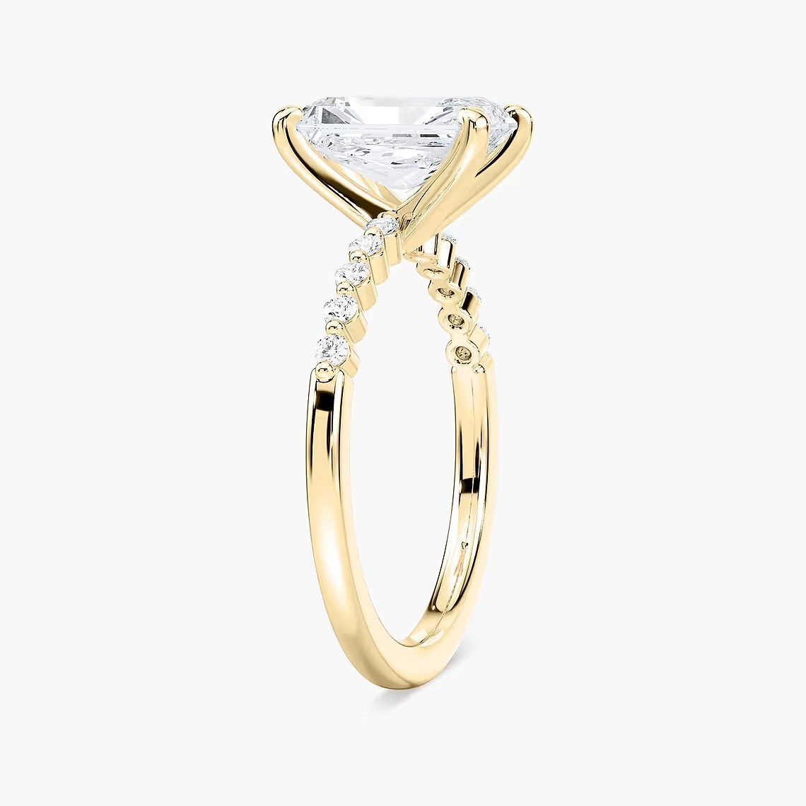 2 Ct Radiant Cut Lab Grown Diamond Solitaire Engagement Ring 14k Yellow Gold