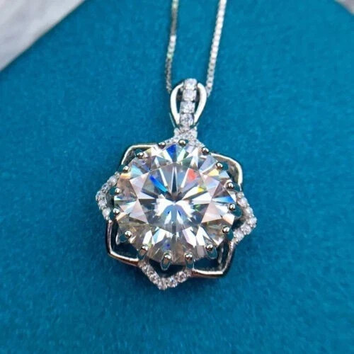 2.5Ct Lab Created Moissanite Round Floating Pendant Real 10K White Gold