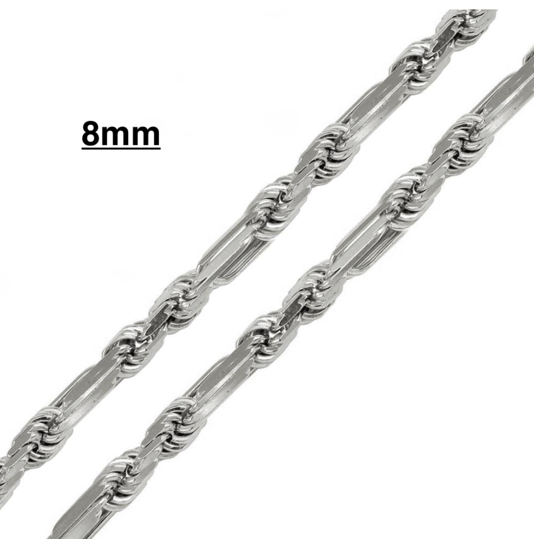 FigaRope Milano Chain Real Solid 925 Sterling Silver Necklace Or Bracelet 5-9mm