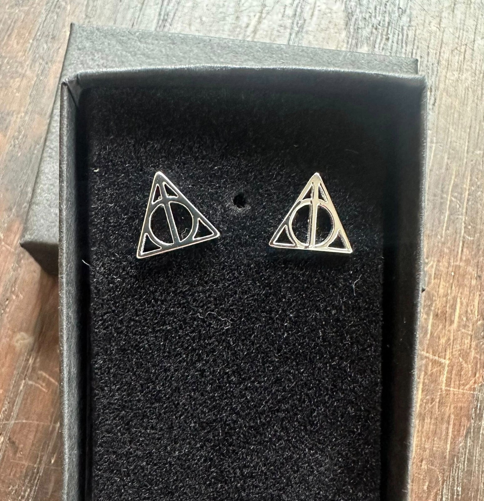 Deathly Hallows Harry Potter Sterling Silver Push Back Stud Earrings Wizarding