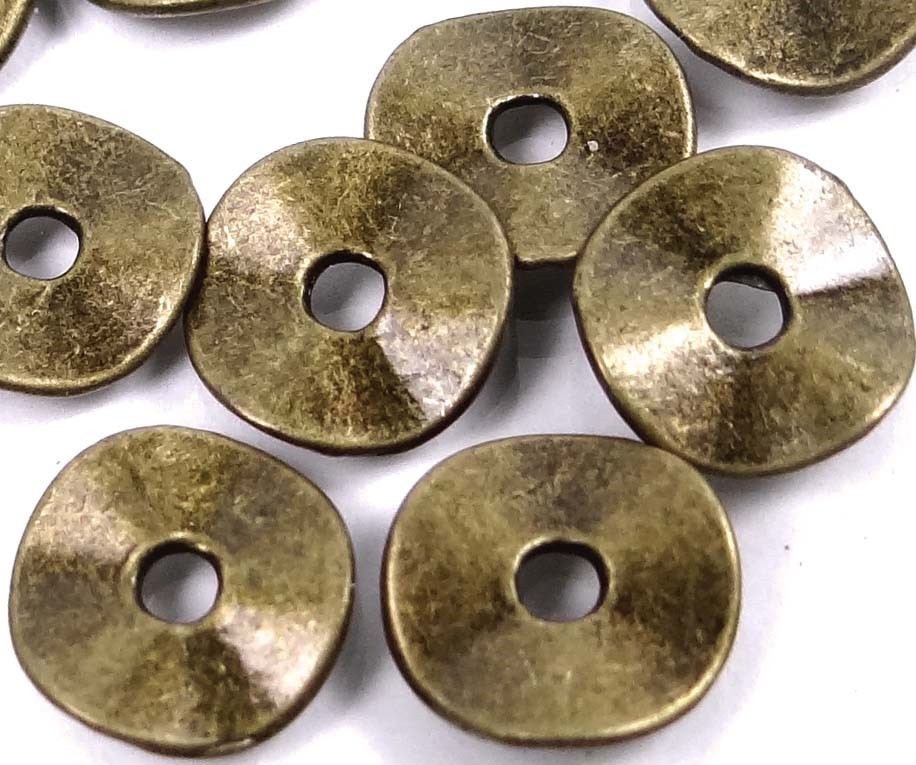 50 Antique Bronze Pewter Washers Spacer Wavy beads 9mm