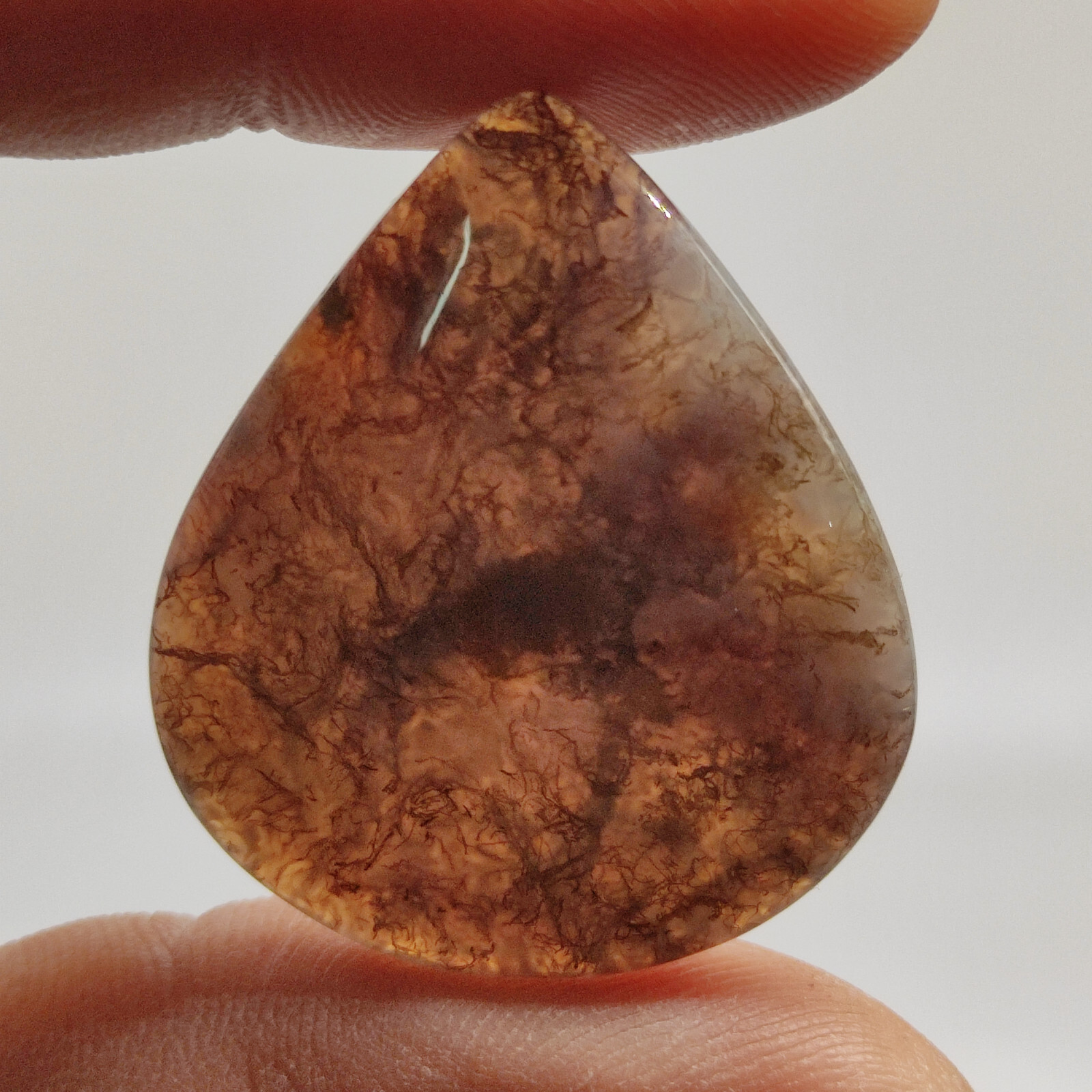 100% Natural red moss agate flatback cabochon moss agate translucent stone G5927