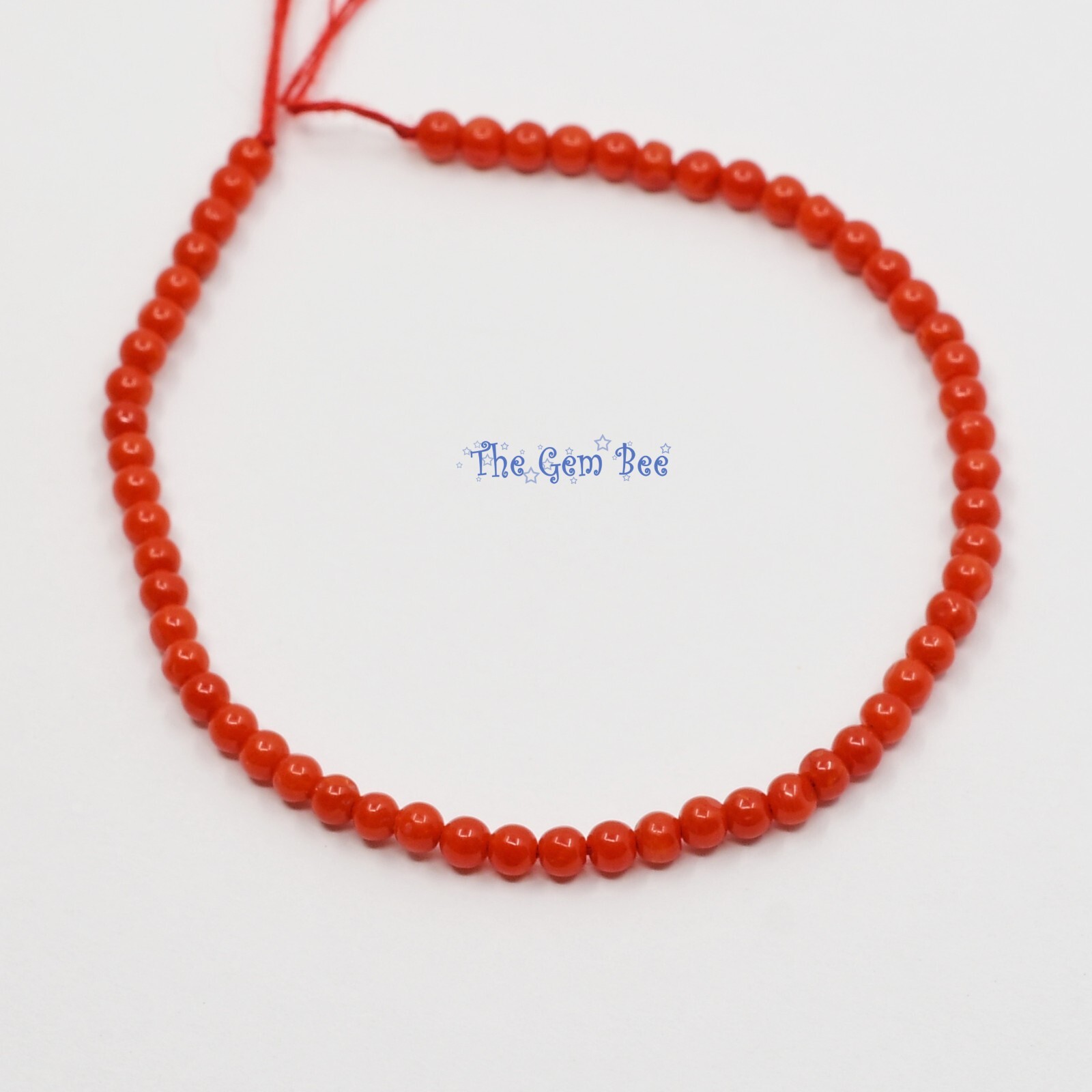 2.5mm AAA Top Grade Italian Sardinia Undyed Tomato Red Seed Coral Round Bead 5″