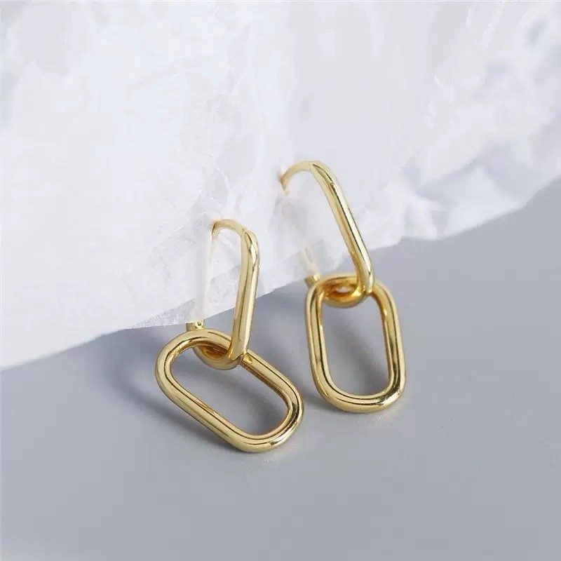 Paperclip Link Chain Earrings 925 Sterling Silver Convertible Link Earrings 077